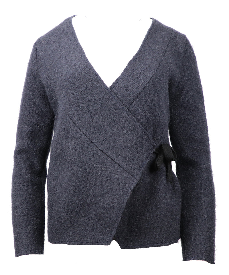 Blue Wool Wrap  - Women's Icelandic Wool Cardigan- 100% Made in Iceland - World Chic