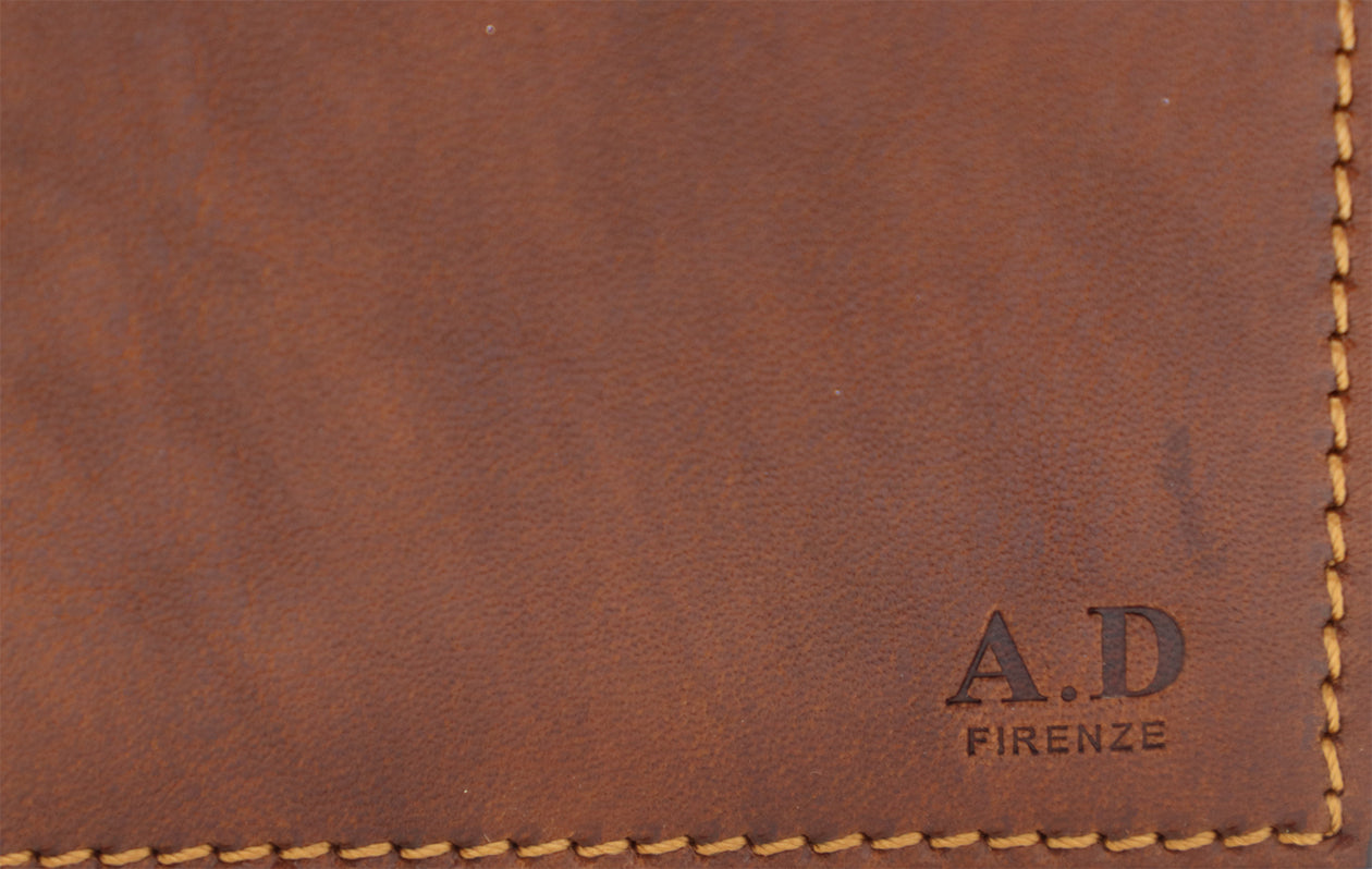 Men's Brown Italian Leather Wallet. 6 Card Slots. Two Bill Compartment. 100% made in Italy - World Chic