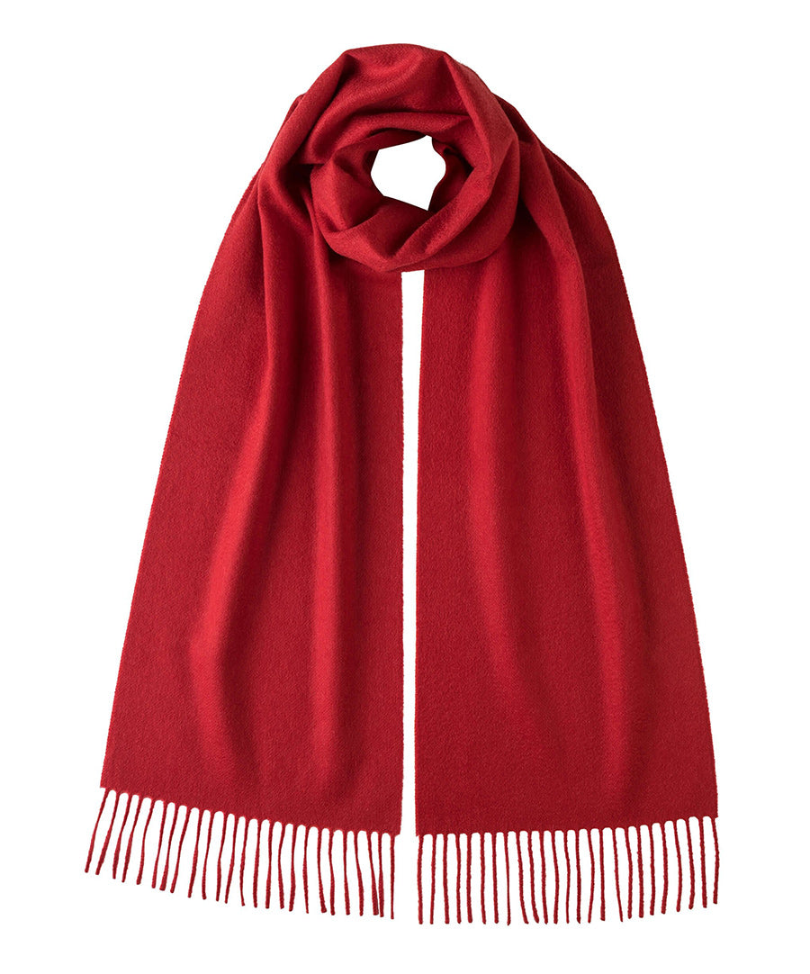 Cashmere Scarf - Red -  100% Made in Scotland - World Chic