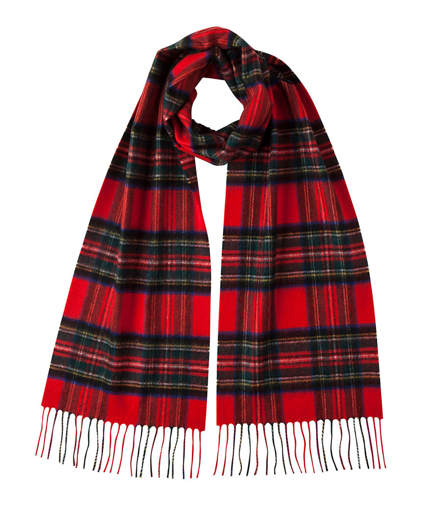 Royal Sterwart - Tartan Pattern Cashmere Scarf - 100% Made in Scotland - World Chic