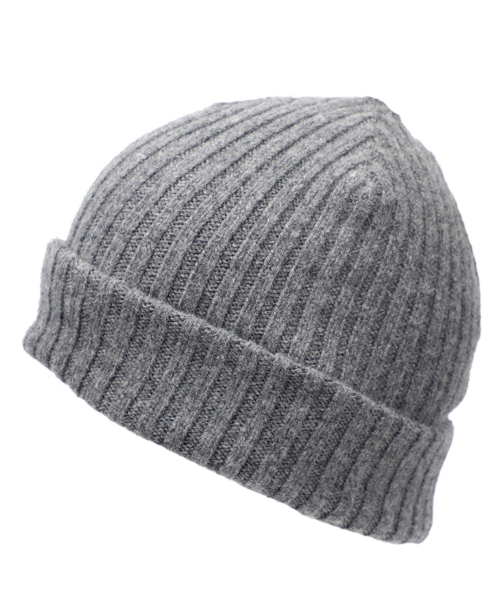 Gray Men and Women's Icelandic Wool Ribbed Beanie - 100% Made in Iceland - World Chic