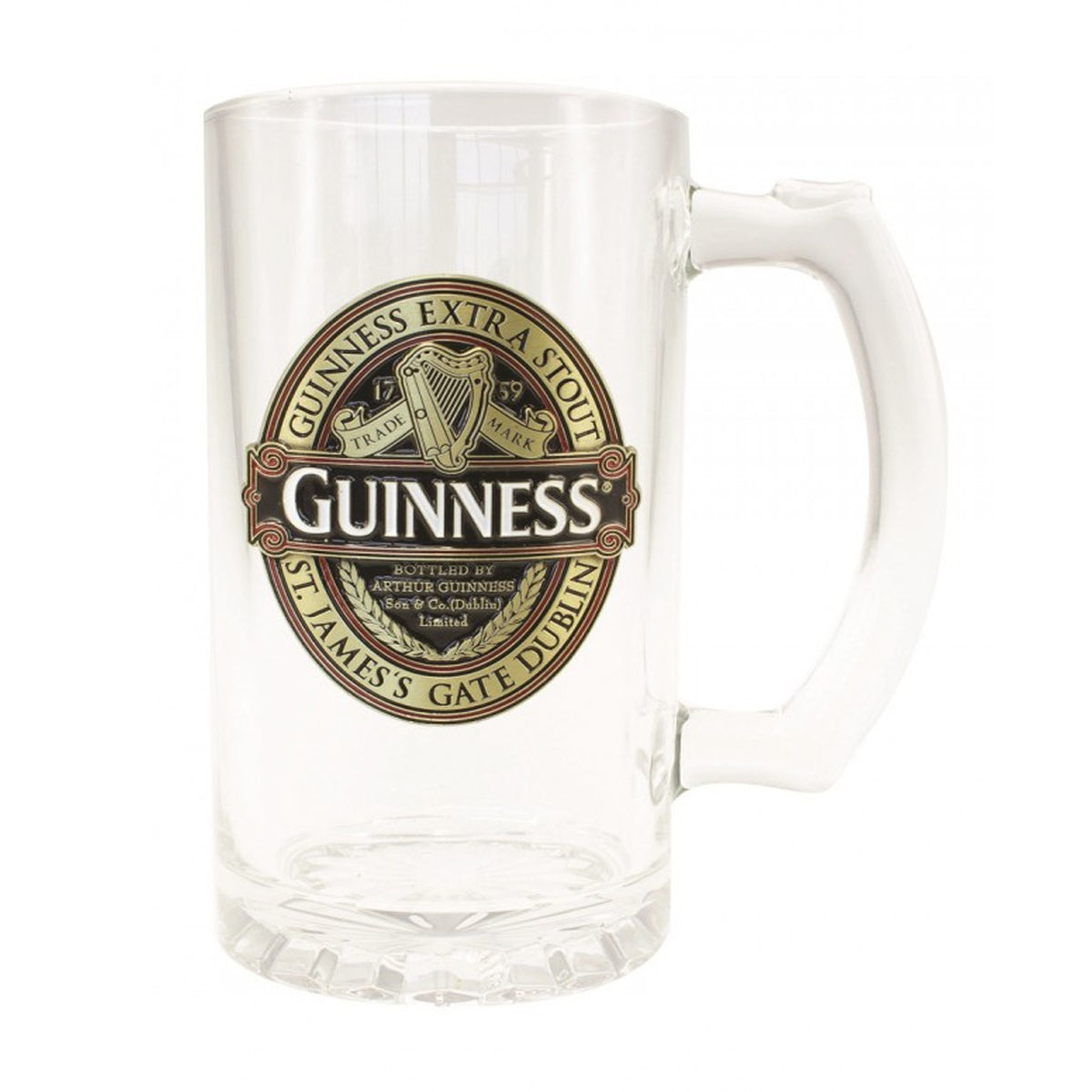 Guinness Pint Glass With Badge