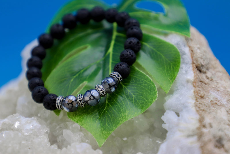 Agate and Lava Rock Bracelet - Iceland Lava Rock Jewelry – 100% Made in Iceland – World Chic