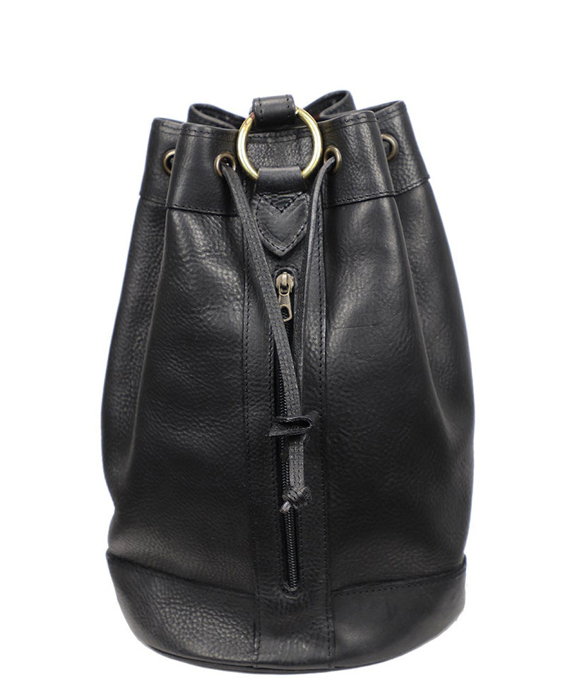 Women's Black Italian Leather Bucket and Handbag. 100% made in Italy - World Chic