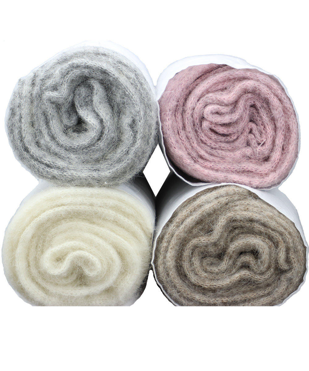 Pink, Gray, White, Beige - Icelandic Wool Blanket - 100% Made in Iceland - World Chic