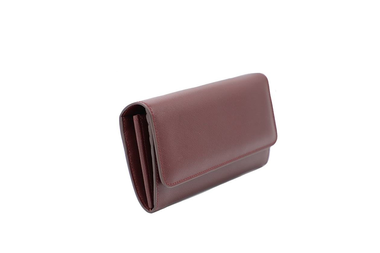 Women's Burgundy Italian Leather Wallet. 100% made in Italy - World Chic