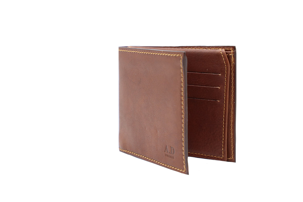Men's Brown Italian Leather Wallet.  11 Card Slots.100% made in Italy - World Chic