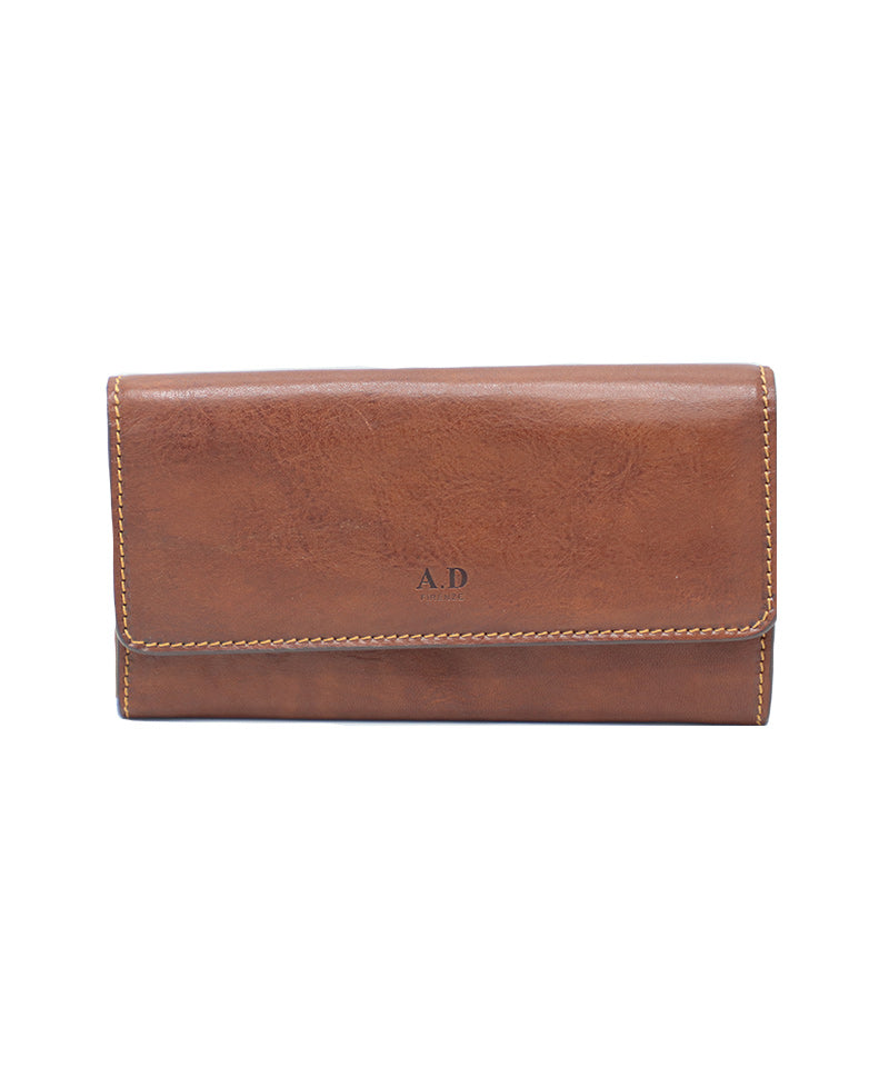 Women's Brown Italian Leather Wallet. 100% made in Italy - World Chic