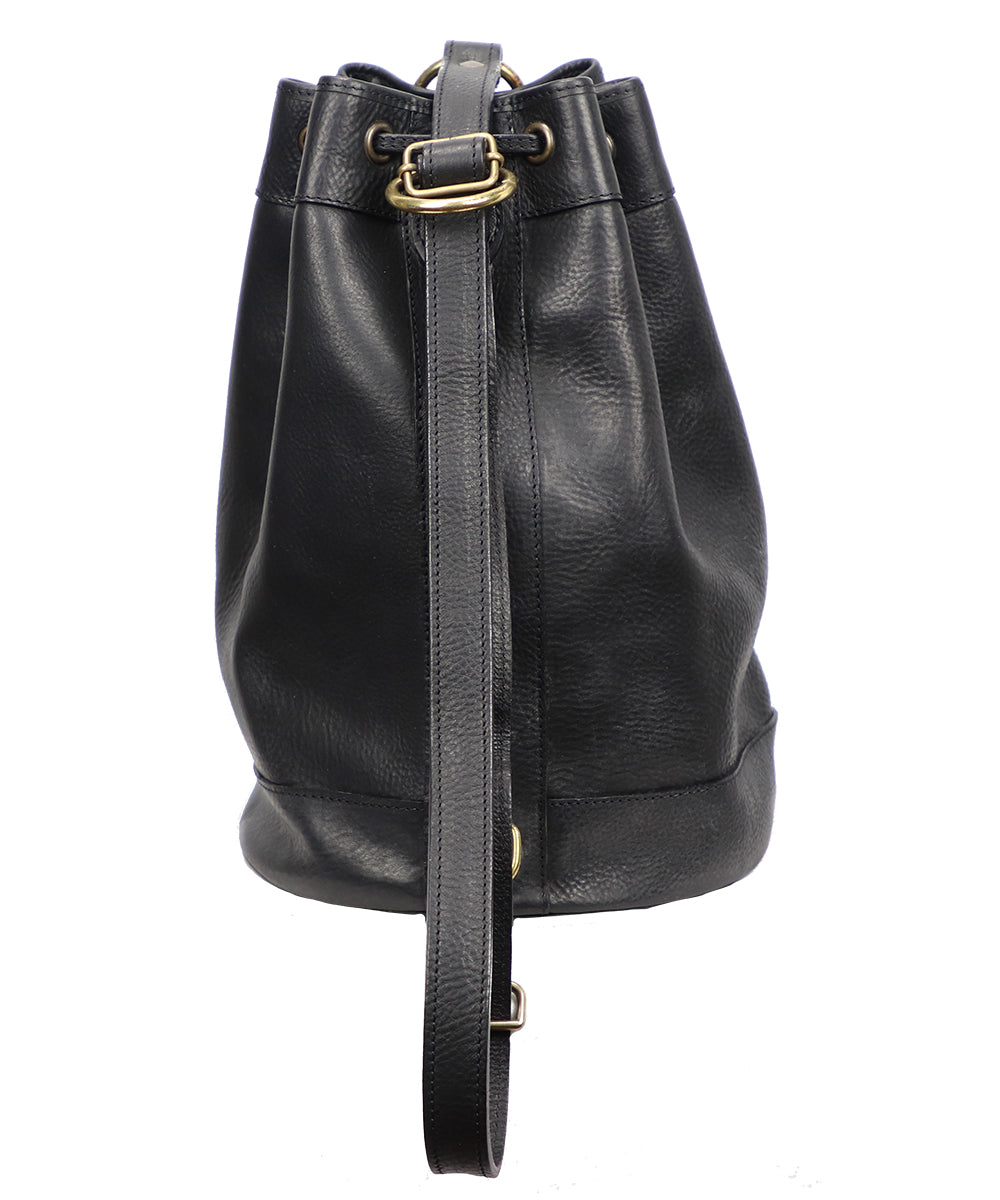 Women's Black Italian Leather Bucket and Handbag. 100% made in Italy - World Chic