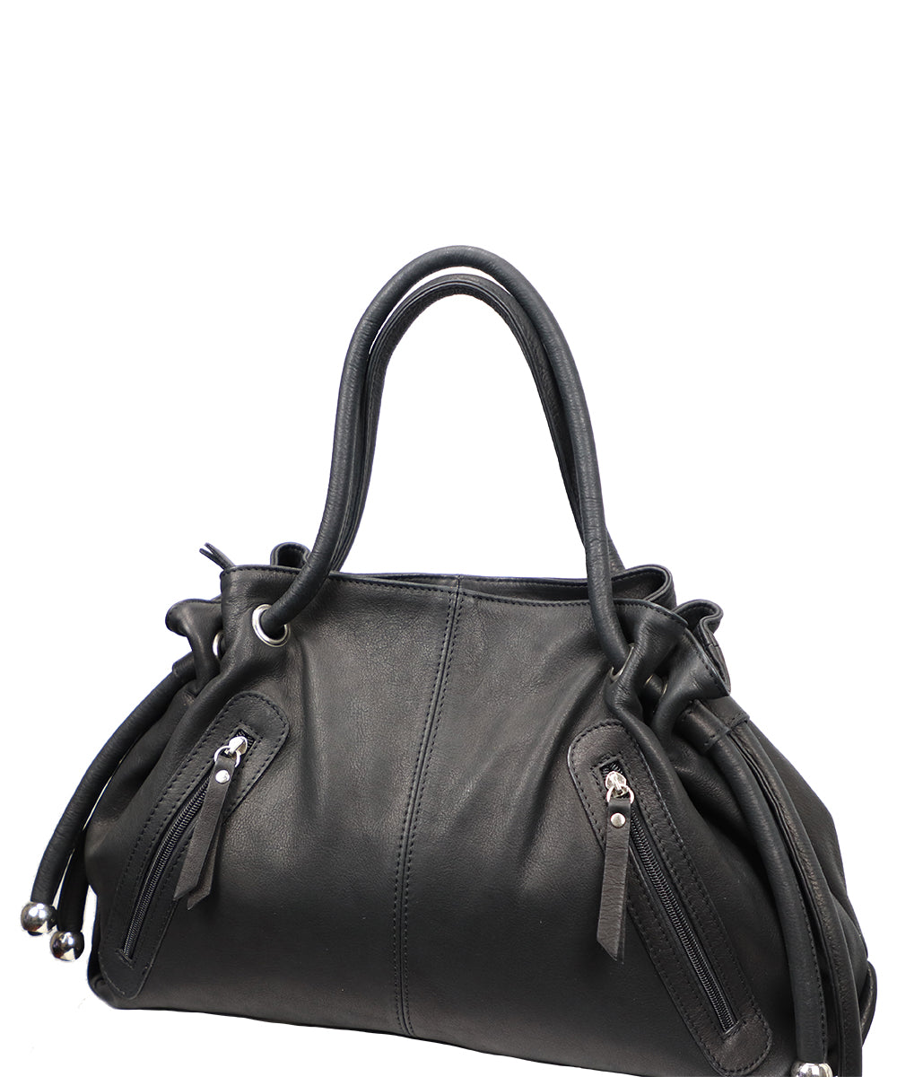 Women's Black Italian Leather Handbag. 100% Made in Italy - World Chic