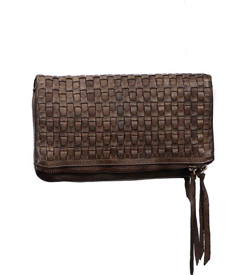 Women's Brown Italian Leather Handbag and Crossbody, Made in Italy - World Chic