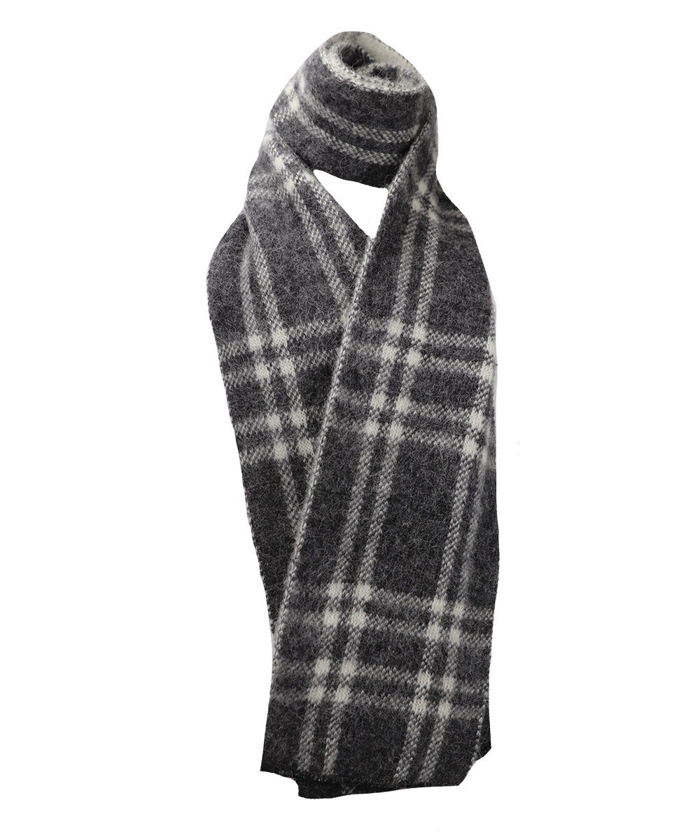 Gray and White Reversible - Men and Women's Icelandic Wool Scarf - 100% Made in Iceland - World Chic